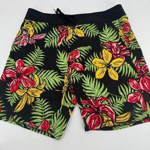 Reef Board Shorts MENS Multicolor Floral Design Pockets Swim Trunks SIZE 33